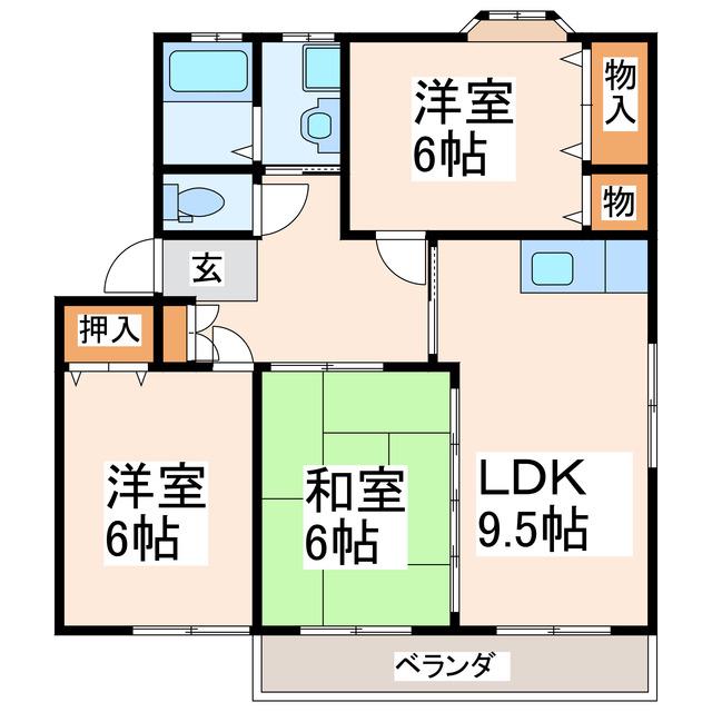 KMKローズ(3LDK/3階)の間取り写真