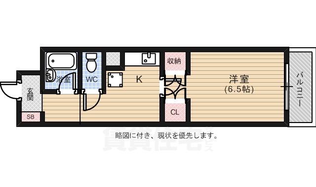 エスポアール石川(1K/8階)の間取り写真