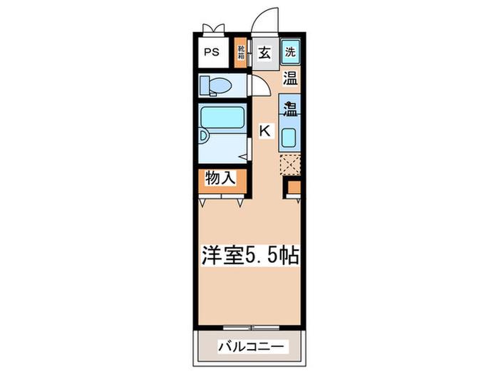 ジュネス桜ヶ丘(1K/3階)の間取り写真