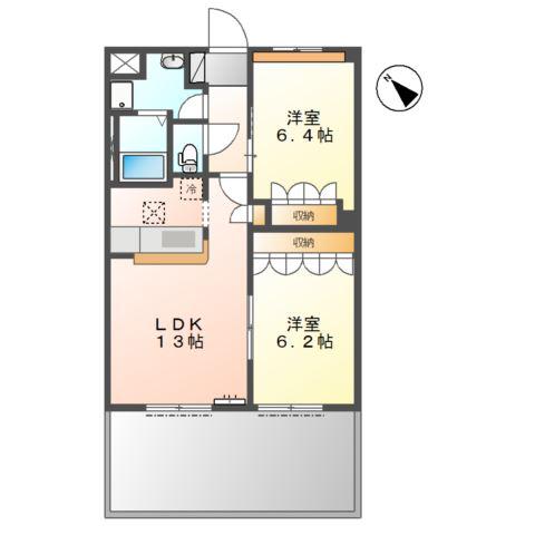 プラムガーデン(2LDK/1階)の間取り写真