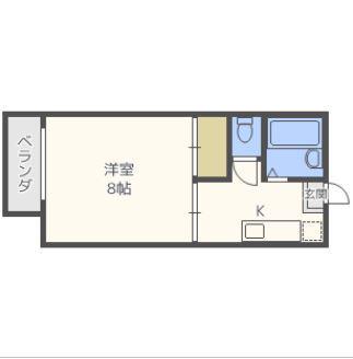 アドバンス竹下C(1K/2階)の間取り写真