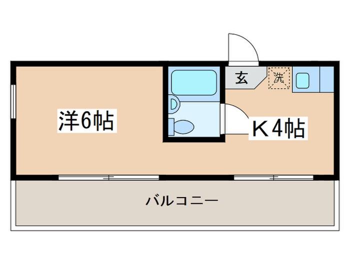 フラットえびす(ワンルーム/3階)の間取り写真