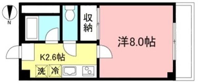 ユーワハイツ(1K/2階)の間取り写真