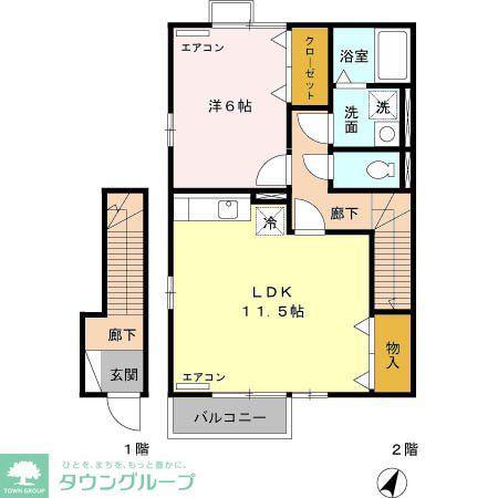 ジュンキャッスル(1LDK/2階)の間取り写真