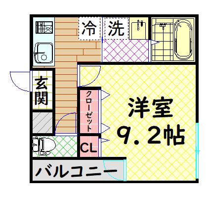 フジパレス上野芝(1K/2階)の間取り写真
