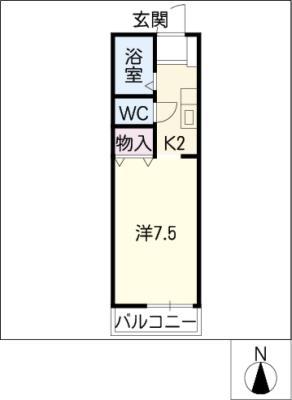シーニックIRYO(ワンルーム/2階)の間取り写真