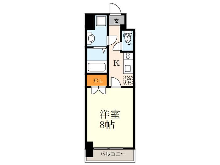コンドミニアムヴェルジュ六本松(1K/4階)の間取り写真