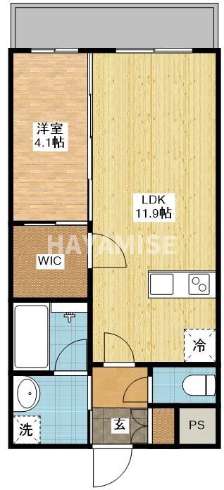 ヴィオラ本河内(1LDK/2階)の間取り写真