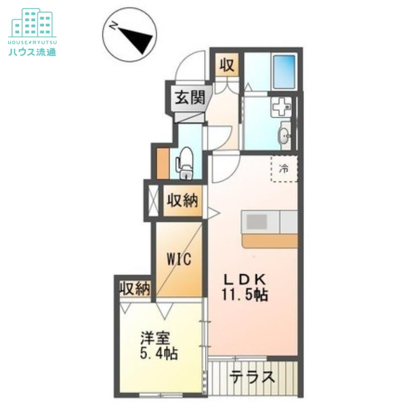 SUNFACE色彩(1LDK/1階)の間取り写真