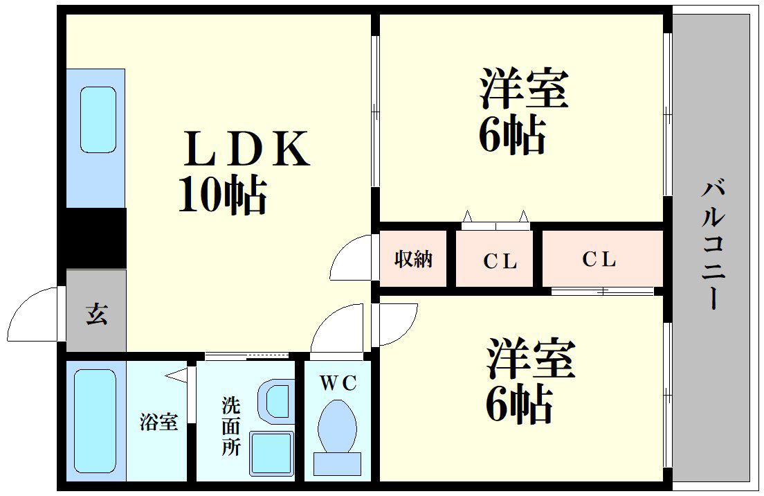 MAX2(2LDK/3階)の間取り写真