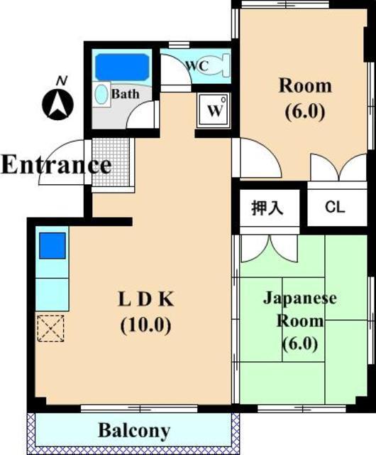 セトル榎(2LDK/2階)の間取り写真