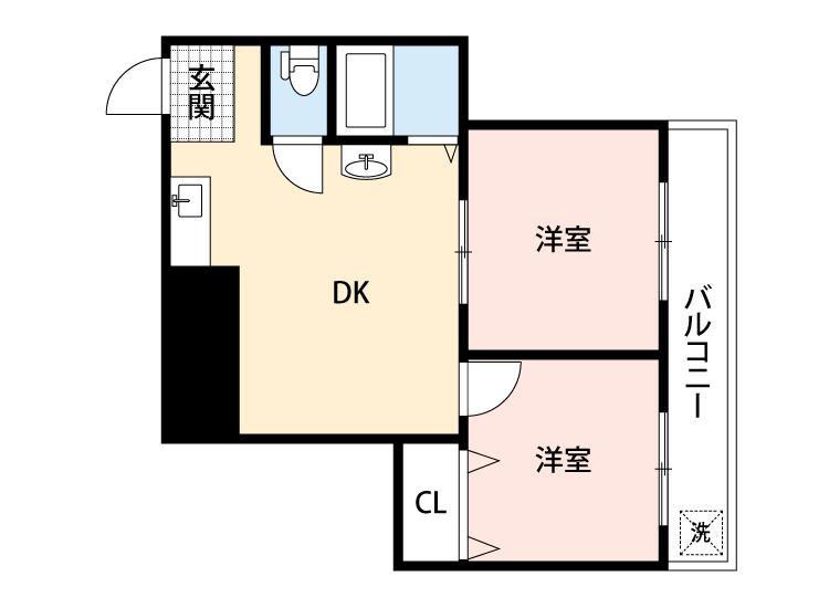オーナーズマンション阪南IV(2DK/4階)の間取り写真