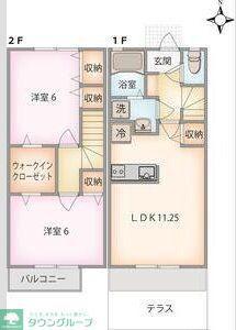 町田タウンハウス(2LDK/1階)の間取り写真