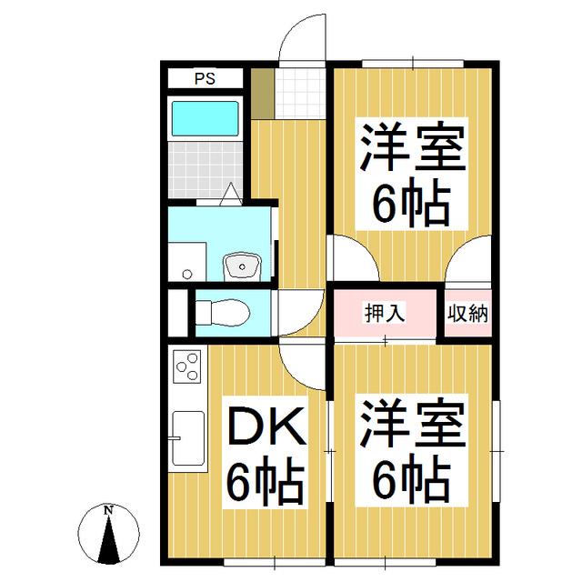 サンシティあさま(2DK/2階)の間取り写真