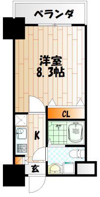 NO.71オリエントトラストタワー(1K/9階)の間取り写真