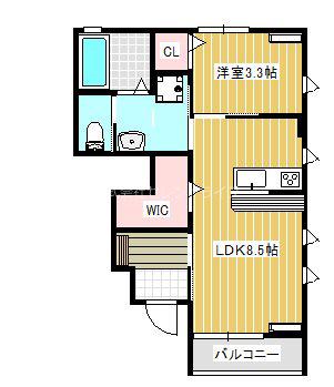 REGULUS(1LDK/1階)の間取り写真