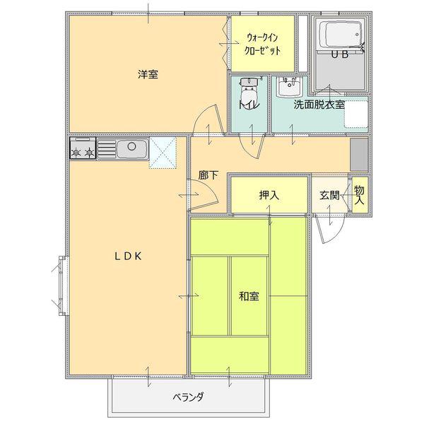 ラッフルズコート(2LDK/1階)の間取り写真