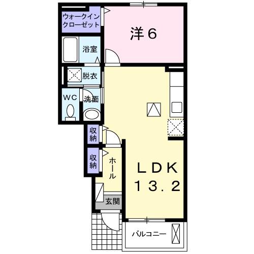 ヨットン・ハウスⅢ(1LDK/1階)の間取り写真