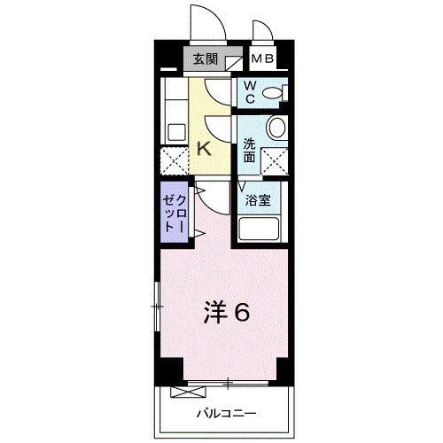 YNハイムI(1K/3階)の間取り写真