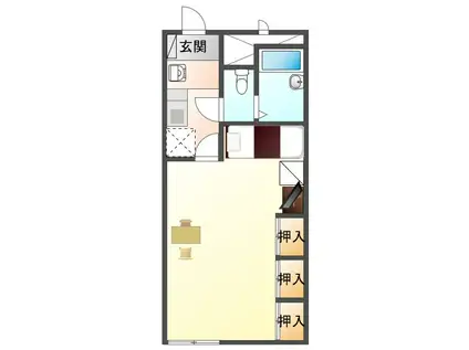 レオパレス川津 204(1K/2階)の間取り写真