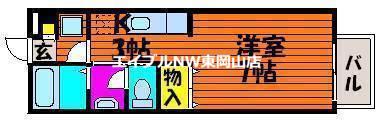 アルエット国富(1K/1階)の間取り写真