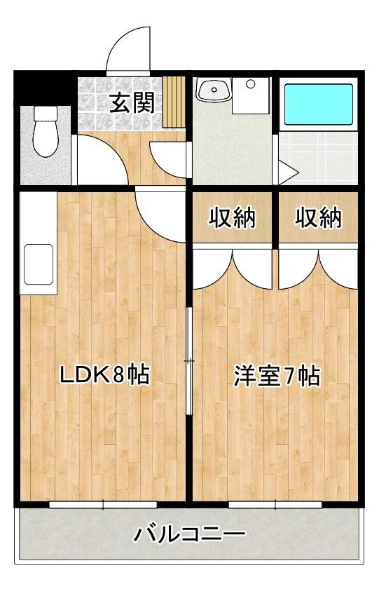 舞豊夢壱番館(1LDK/2階)の間取り写真