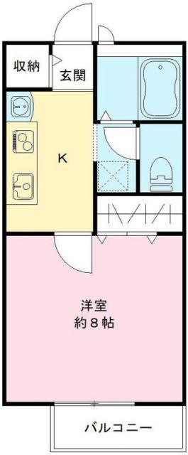 グレース高須(1K/1階)の間取り写真