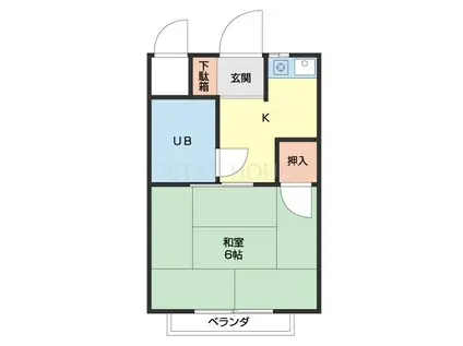 秀和コーポ(1K/3階)の間取り写真