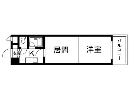 バリュー大和町(2K/6階)の間取り写真