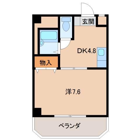 アンビアンテ田中町(1DK/10階)の間取り写真