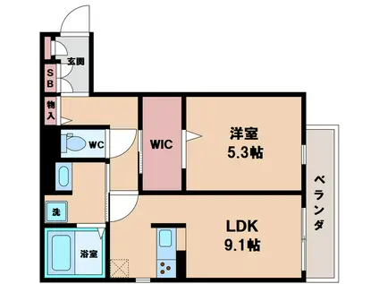 -ROOM今川 C棟(1LDK/1階)の間取り写真