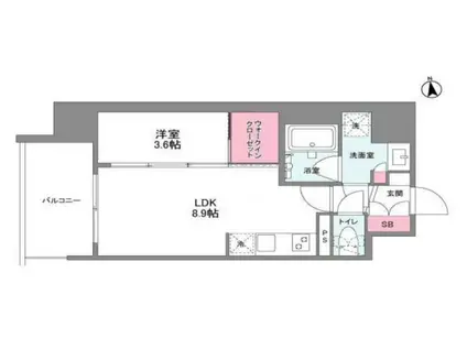 シーズンフラッツ福島(1LDK/11階)の間取り写真