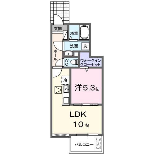 アムール II(1LDK/1階)の間取り写真