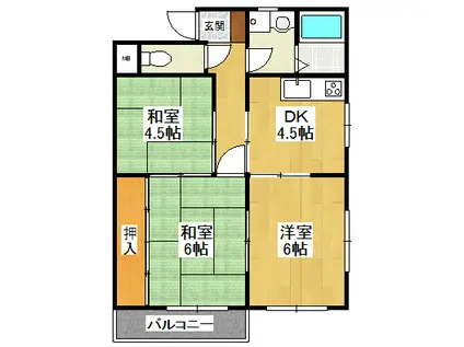 村上マンション(3DK/3階)の間取り写真