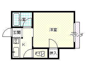 サンコーポ若葉町(1K/3階)の間取り写真