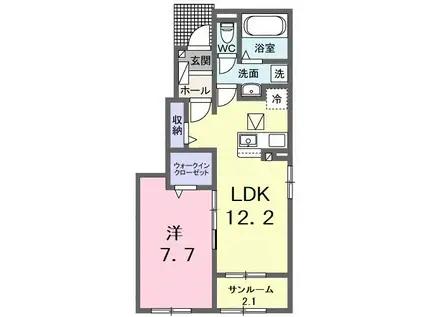 メゾン プリマヴェラ(1LDK/1階)の間取り写真