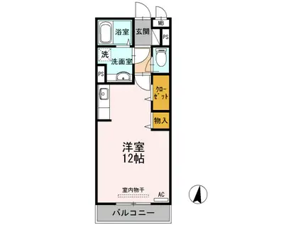 トレーフルMK(ワンルーム/2階)の間取り写真