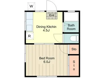 サンハイツ八王子(1DK/1階)の間取り写真