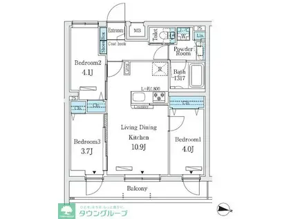 プライムブリス中野富士見町I(3LDK/2階)の間取り写真