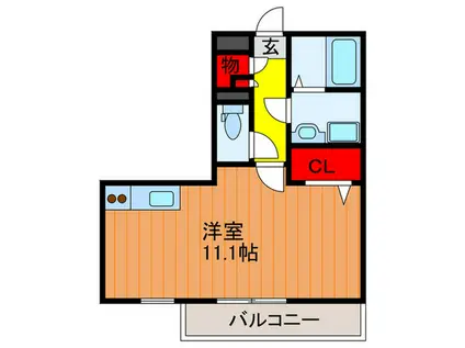 HANAMIZUKI(ワンルーム/2階)の間取り写真