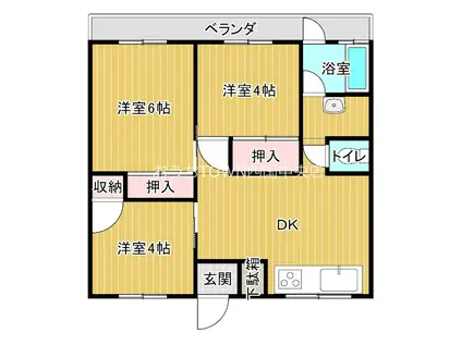 美を里マンション(3DK/2階)の間取り写真