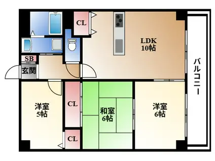 カナレグランデ(3LDK/5階)の間取り写真