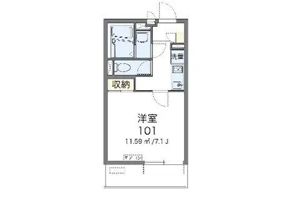 クレイノ ルメルシェ(1K/3階)の間取り写真