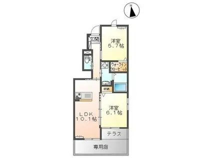 STEINFELDII(2LDK/1階)の間取り写真