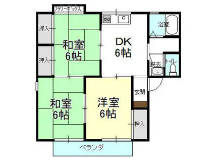 グランディール西松原(3DK/2階)の間取り写真