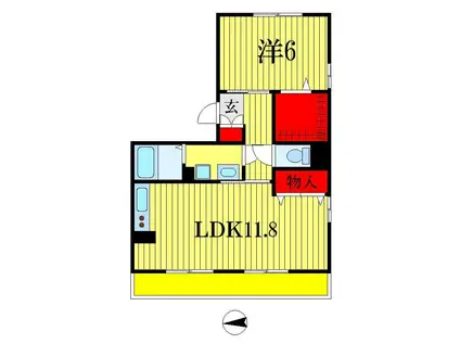 サキクサノ郷III(1LDK/1階)の間取り写真