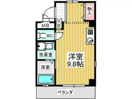アベニール佃(ワンルーム/3階)の間取り写真