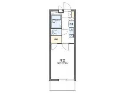 レオパレス青木橋(1K/3階)の間取り写真