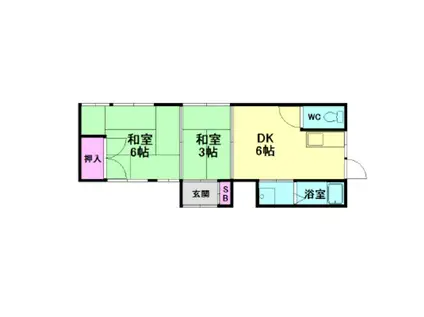 小林文化2(2DK/1階)の間取り写真