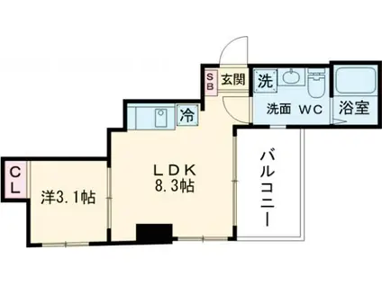ジプソフィラ(1LDK/2階)の間取り写真
